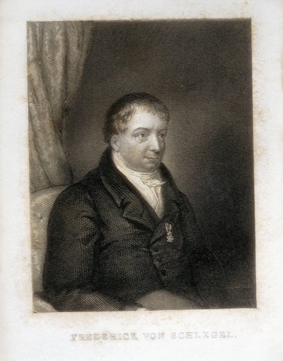 施莱格尔，弗里德里希-冯（1772-1829 年）。德国诗人、评论家和学者。德国浪漫主义批评领袖。雕刻。 作者 艺术家未知