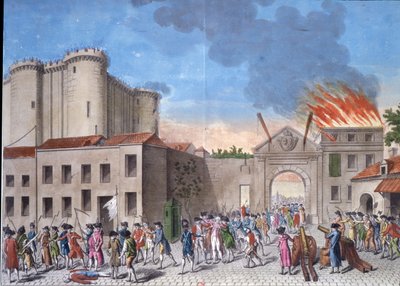 1789 年 7 月 14 日，法国大革命中的群众攻打巴士底狱 作者 艺术家未知