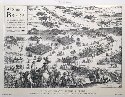 The campo espanol frente a Breda: direct reproduction of the sexto fragmento del grabado de Callot "Le Siege de Breda"（西班牙乡村和布雷达：直接复制卡洛版画《布雷达之围》的第六部分） 作者 艺术家未知