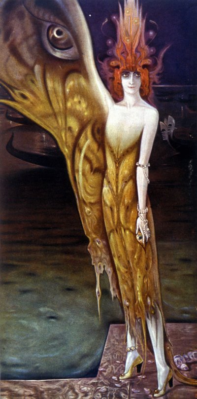 路易莎-卡萨蒂侯爵夫人（1881-1957 年）肖像，阿图罗-马尔蒂尼（1885-1947 年）作于 1912 年。 作者 阿图罗·马蒂尼