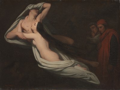 但丁和维吉尔见弗朗西斯卡·达里米尼和保罗的阴影，1851年 作者 Ary Scheffer