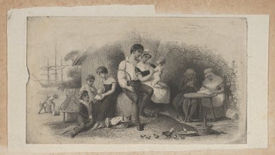 钞票上有不同年龄段的人物，代表人生的各个阶段，......，约1824-37。 作者 亚瑟·布朗·杜兰德。