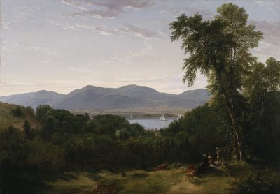 1852年哈德逊河上的灯塔山 作者 Asher Brown Durand