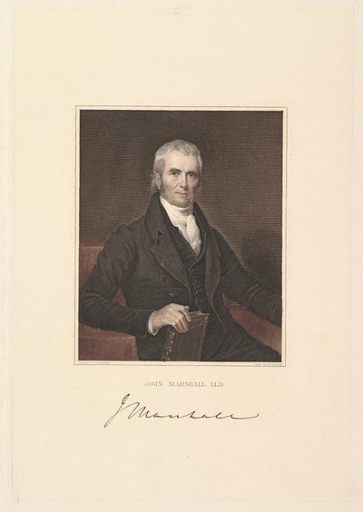 首席大法官约翰·马歇尔（John Marshall），1833年。 作者 阿舍·布朗·杜兰德