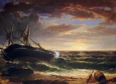 搁浅的船》，1844年。 作者 阿舍·布朗·杜兰德