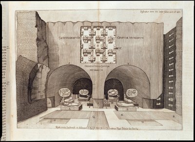 Athanase Kircher 的“Sphynx mystagoga”中的金字塔内部 作者 阿塔纳修斯·基歇尔