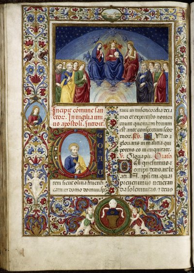托马斯-詹姆斯（Thomas James）创作的 Missal：天堂，首字母图案为圣彼得。 作者 Attavante degli Attavanti