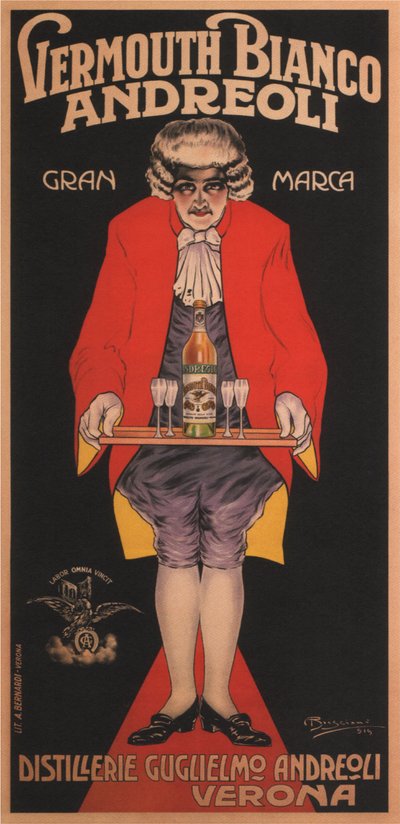 安德烈奥利白苦艾酒，1919年 作者 阿蒂利奥·布雷西亚尼