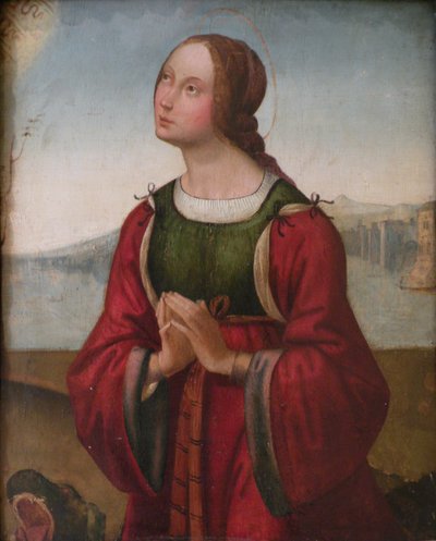 法语：Sainte Marguerite en prière Saint Margaret 正在祈祷 作者 归因于洛伦佐·科斯塔（Lorenzo Costa）