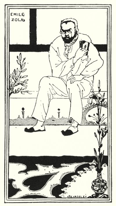 埃米尔-左拉的肖像（雕版画 作者 奥布里（后）比尔兹利
