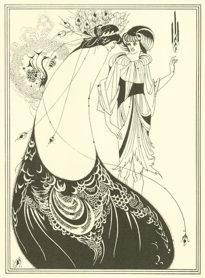 孔雀裙》（石版画 作者 奥布里（后）比尔兹利