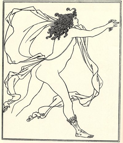 阿波罗追逐达芙妮，1896年 作者 奥布里·比尔兹利