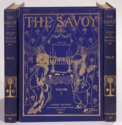 封面设计为The Savoy，第I-III卷，由Arthur Symons编辑，由Leonard Smithers 1896出版 作者 奥布里·比尔兹利