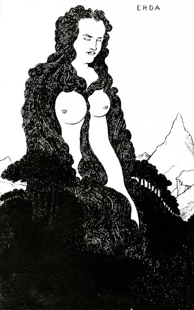 Erda，&39;Das Rheingold&39;1896的插图 作者 奥布里·比尔兹利