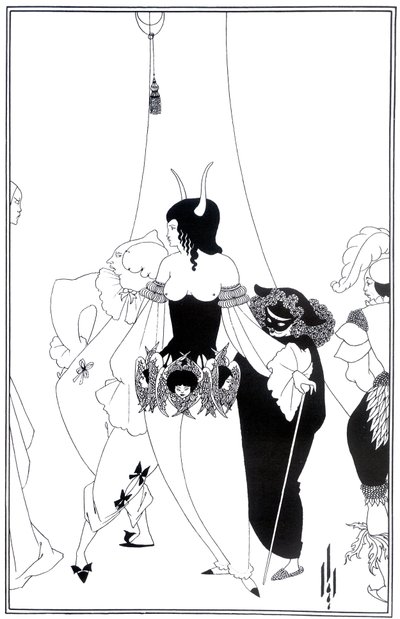 1895年Edgar Allan Poe的红色死亡面具的插图 作者 Aubrey Beardsley