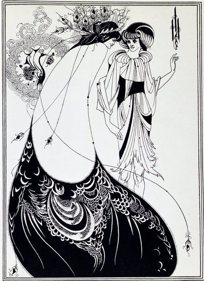 孔雀裙。 奥斯卡王尔德的莎乐美插图 - 绘图 作者 Aubrey Beardsley