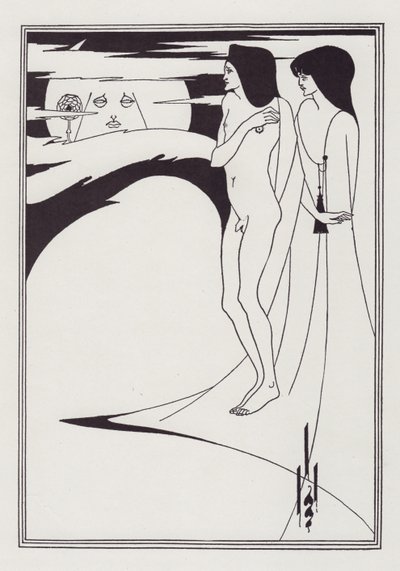 月亮上的女人》，1893年。 作者 奥布里·比尔兹利