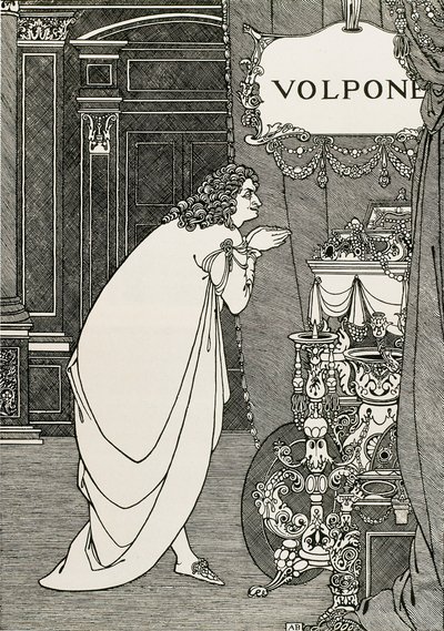 本·约翰逊 (Ben Johnson) 所著的 Volpone 或狐狸 (1609) 的扉页 作者 奥布里·比尔兹利