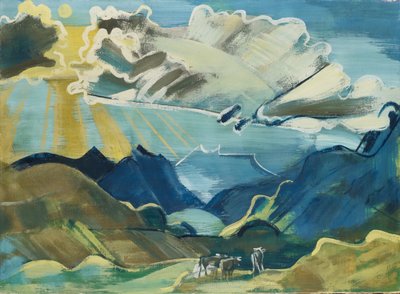 与Schächental和Uri Rotstock的Balmalp，1927-28（画布上的粘土画） 作者 奥古斯特·巴贝格