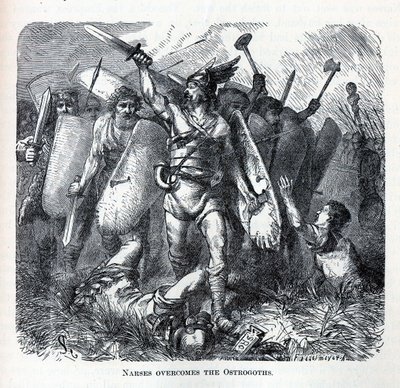 纳尔塞斯战胜奥斯特罗戈特人, 1882年 作者 August Heinrich Ferdinand Tegetmeyer