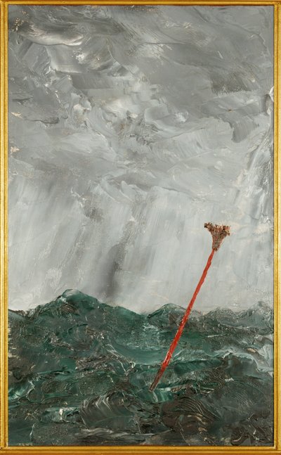 惊涛骇浪红棍（纸面油画） 作者 August Johan Strindberg