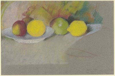 苹果和柠檬，约 1909-10 年（纸上粉彩画） 作者 奥古斯特·马克