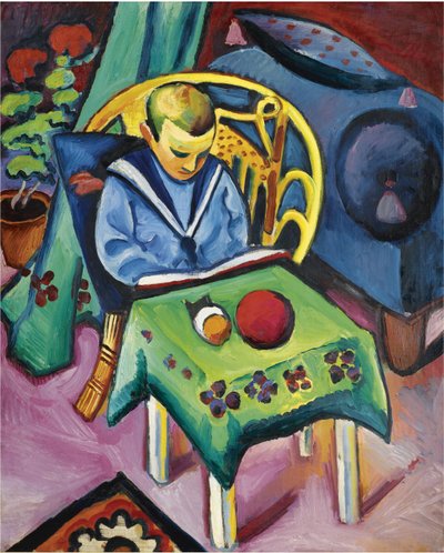 书和玩具的男孩，1912年 作者 奥古斯特·马克