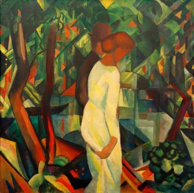 夫妇在树林里 作者 August Macke