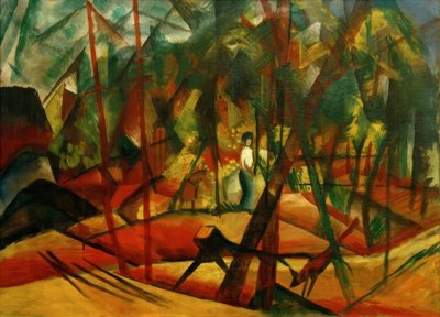 走在树林里 作者 August Macke