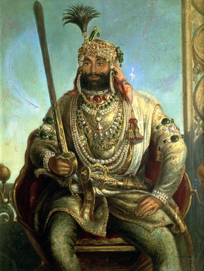 大君谢尔·辛格（Maharaja Sher Singh）的肖像，身穿富豪礼服，约1850年 作者 奥古斯特·西奥多·舍夫特