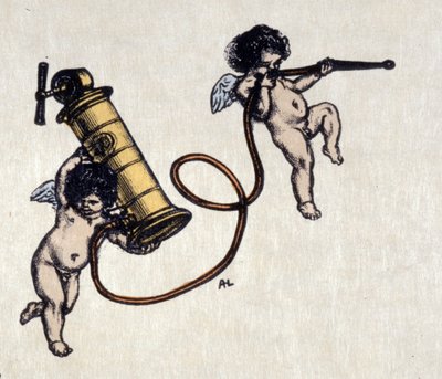 克莱斯特尔的乐趣。两个天使戴着灌肠泵。插图作者：奥古斯特-勒鲁（1871-1954 年） 作者 奥古斯特（后）勒鲁