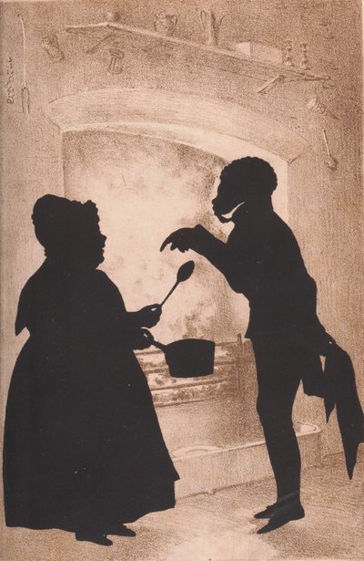 一篇关于剪影肖像的论文，1835年。 作者 Auguste Amant Constant Fidele Edouart