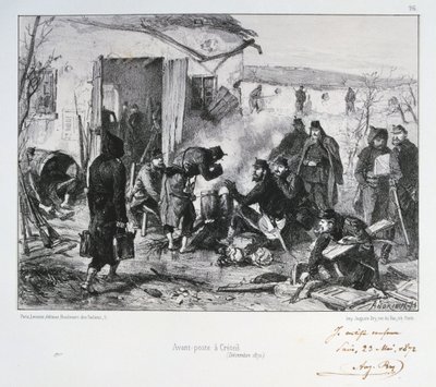 1870年12月，法普战争中，巴黎围攻的克里特伊（Creteil）法国高级护卫队1872年12月 作者 奥古斯特·布莱