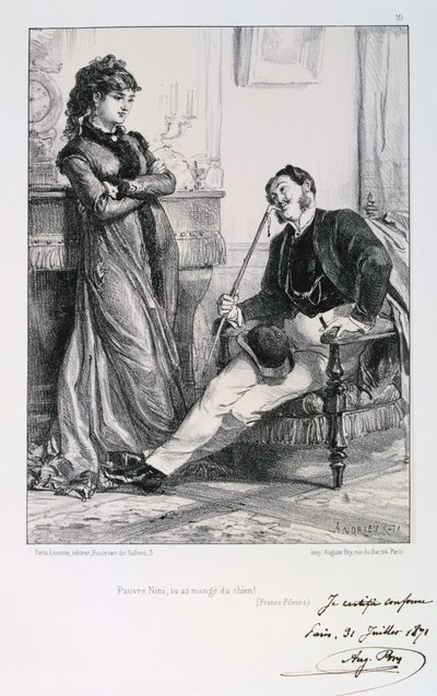 可怜的妮妮，你吃了一条狗！，巴黎围困，1871年。 作者 奥古斯特·布莱