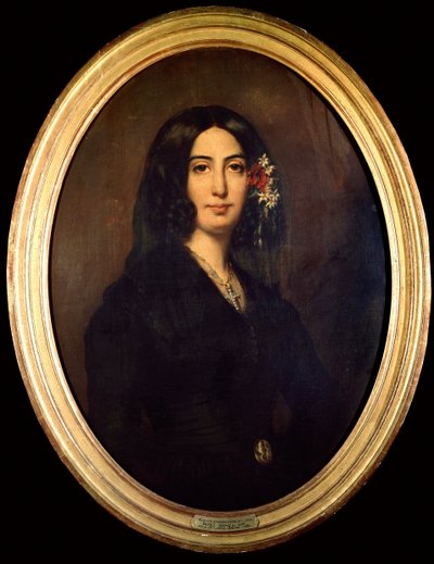 George Sand (Aurore Dupin, Baronne Dudevant) (1804-1876) 于 1832 年的肖像。 Auguste Charpentier (1813-1880) 绘画巴黎卡纳瓦莱博物馆 作者 奥古斯特·夏庞蒂埃