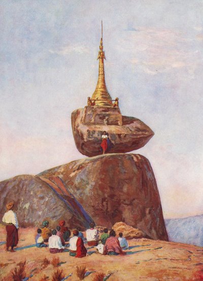 缅甸舢板塔（彩色石版画） 作者 奥古斯特·杰拉丁（Auguste Gerardin）