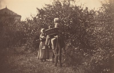 两个女人和驴子，1870年代末。 作者 奥古斯特·吉罗东