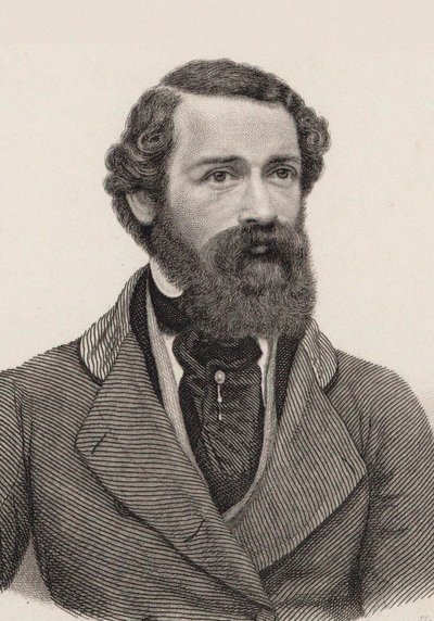 作曲家约瑟夫-内策尔的肖像，1808-1864，约1850。 作者 奥古斯特·胡森纳