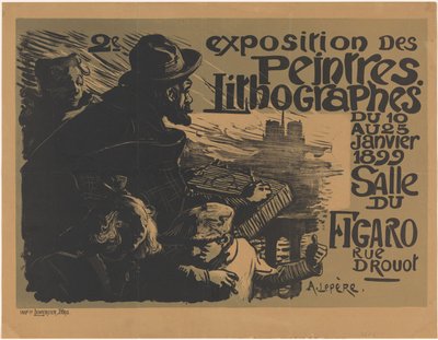 第二届平版画家展海报 第二届石版画家博览会（物品标题） 作者 奥古斯特·勒佩雷（Auguste Lepere）