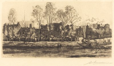 亚眠的索姆河岸(Bords de la Somme a Amiens) 作者 奥古斯特·勒佩雷（Auguste Lepere）