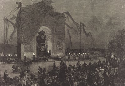 维克多-雨果的葬礼。守夜人》，1885年。 作者 奥古斯特·勒佩雷（Auguste Lepere）
