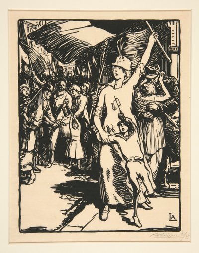 La guerre est dclare（宣战），选自《1914 年的战争》，第一辑，第 8 号。 作者 奥古斯特·勒佩雷（Auguste Lepere）