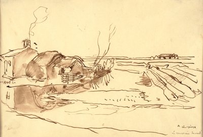 风景（纸上墨水） 作者 奥古斯特·勒佩雷（Auguste Lepere）