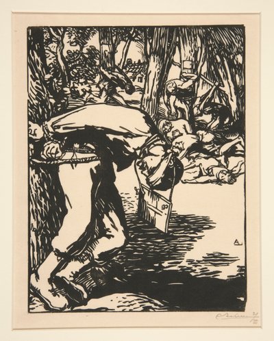 Les Francs-Tireurs（神枪手），选自《1914 年的战争》，第一辑，第 11 号。 作者 奥古斯特·勒佩雷（Auguste Lepere）