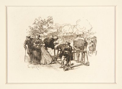 公园里的步行者和其他人物 作者 奥古斯特·勒佩雷（Auguste Lepere）