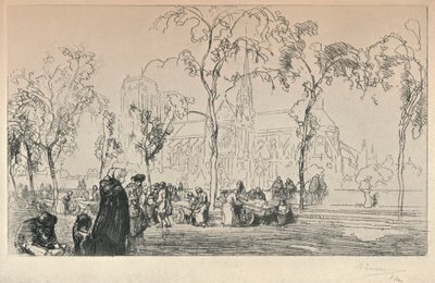 从Quai Montebello看巴黎圣母院，1915年 作者 奥古斯特·路易斯·勒佩尔