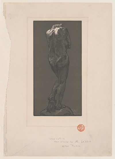 裸体雕像，从后面看，约1902年。 作者 奥古斯特·勒佩雷（Auguste Lepere）