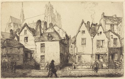 亚眠的老房子 Vieilles maisons a Amiens, 1907. 作者 奥古斯特·勒佩雷（Auguste Lepere）