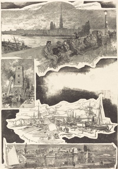 鲁昂，1888年。 作者 奥古斯特·勒佩雷（Auguste Lepere）