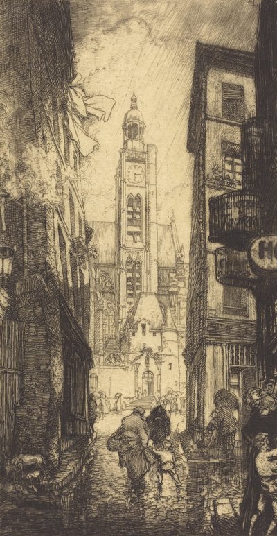 巴黎蒙塔涅-圣日耳曼街，1906年。 作者 奥古斯特·勒佩雷（Auguste Lepere）